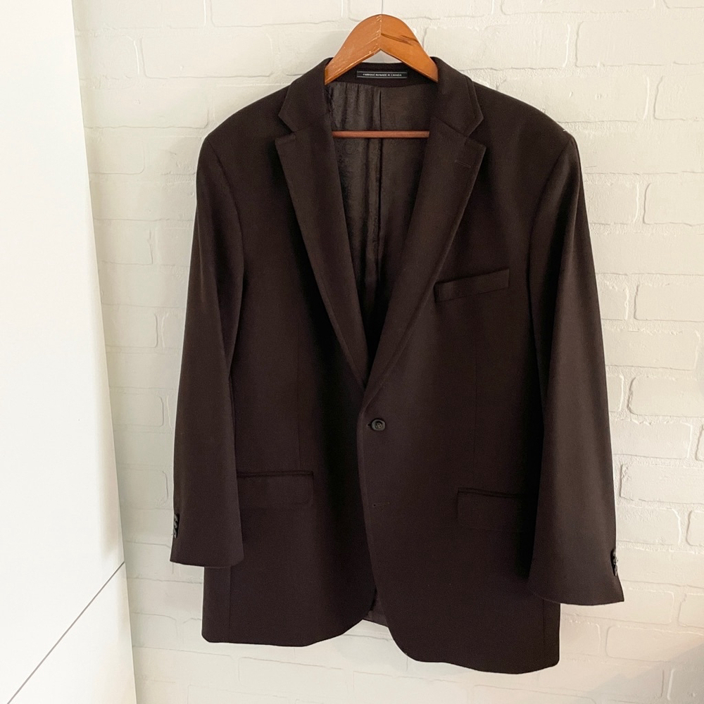 S.C. Soft Men’s Blazer Santo model Cashmere Wool Silk Brown Chocolate Size 46T - Picture 3 of 15
